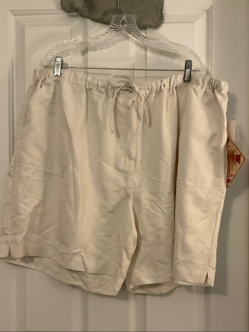Caribbean Joe Cream Women Drawstring High-Waist Shorts 3X NWTs